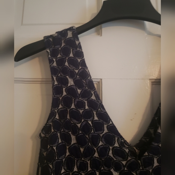 Diane von Furstenberg Navy & Grey Circle Print Sleeveless Shift Dress 2 - Picture 6 of 12